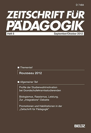 Zeitschrift für Pädagogik 5/2012
