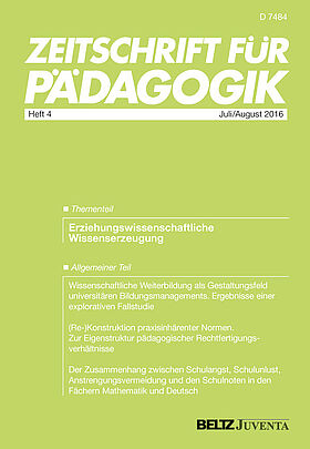 Zeitschrift für Pädagogik 4/2016