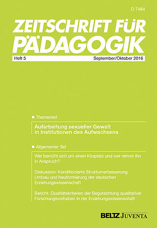 Zeitschrift für Pädagogik 5/2016