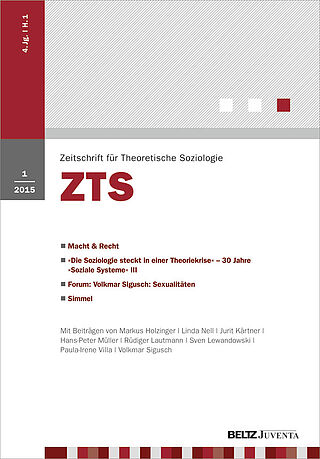 Zeitschrift für Theoretische Soziologie 1/2015