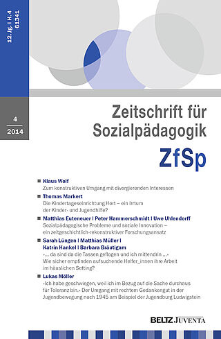 Zeitschrift für Sozialpädagogik 4/2014