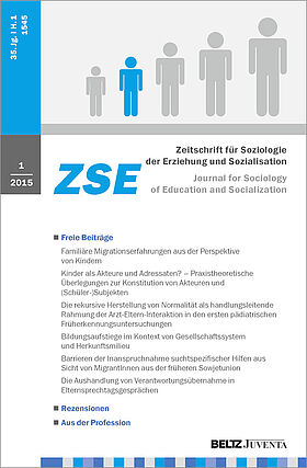 Zeitschrift für Soziologie der Erziehung und Sozialisation 1/2015
