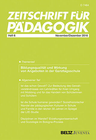 Zeitschrift für Pädagogik 6/2016