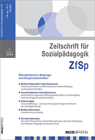 Zeitschrift für Sozialpädagogik 1/2016