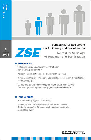 Zeitschrift für Soziologie der Erziehung und Sozialisation 3/2023