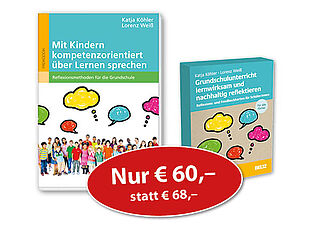 »Mit Kindern kompetenzorientiert über Lernen sprechen« und »Kartenset Grundschulunterricht lernwirksam und nachhaltig reflektieren«