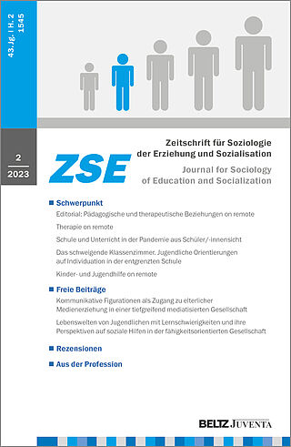 Zeitschrift für Soziologie der Erziehung und Sozialisation 2/2023