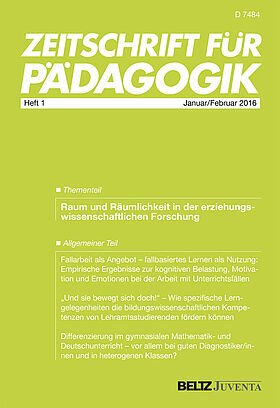 Zeitschrift für Pädagogik 1/2016