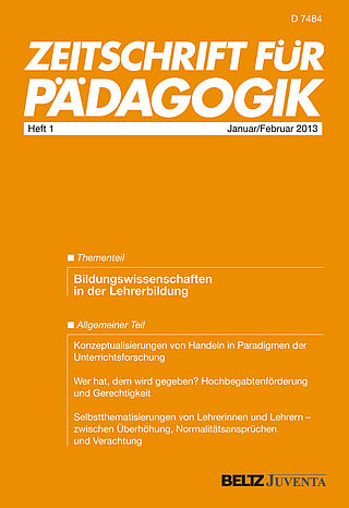 Zeitschrift für Pädagogik 1/2013