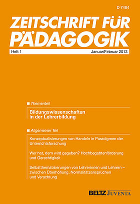 Zeitschrift für Pädagogik 1/2013