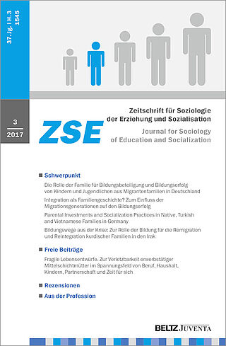 Zeitschrift für Soziologie der Erziehung und Sozialisation 3/2017