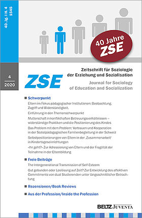 Zeitschrift für Soziologie der Erziehung und Sozialisation 4/2020