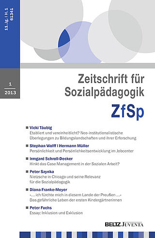 Zeitschrift für Sozialpädagogik 1/2013