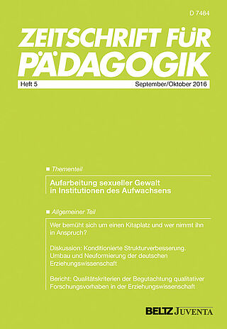 Zeitschrift für Pädagogik 5/2016