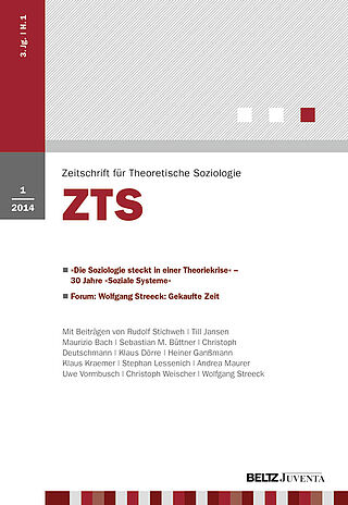 Zeitschrift für Theoretische Soziologie 1/2014